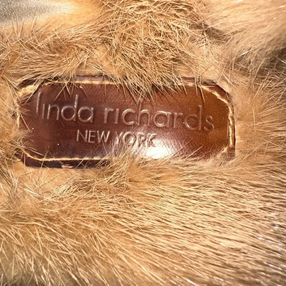Linda Richards 100% Mink Cream Slides - Picture 4 of 7